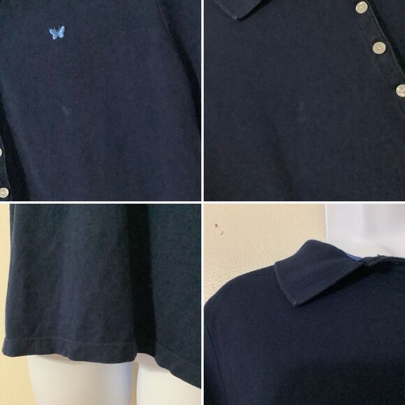 Vintage Y2K Aéropostale Navy Preppy Academic Butterfly Embroidered Polo Shirt XL - Picture 8 of 8